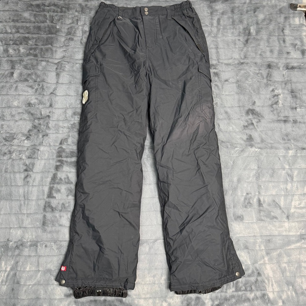 Quiksilver Kids XL Black Insulated Snow Pants Cargo Ski Snowboard Pants